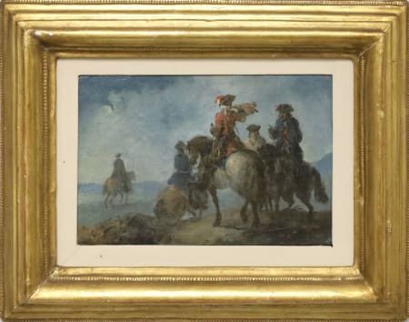 Francesco Simonini — Trombettiere con soldati e cavallo